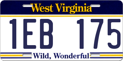 WV license plate 1EB175