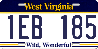WV license plate 1EB185