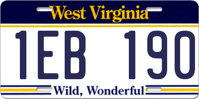 WV license plate 1EB190
