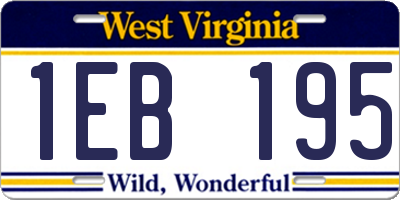 WV license plate 1EB195
