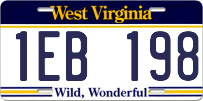 WV license plate 1EB198