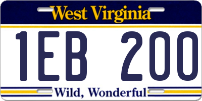 WV license plate 1EB200