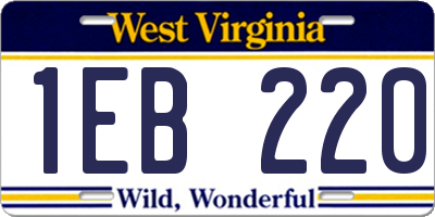 WV license plate 1EB220
