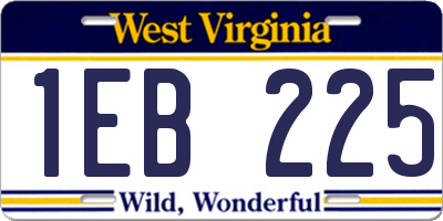 WV license plate 1EB225