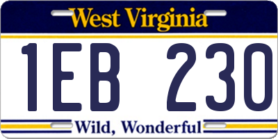 WV license plate 1EB230
