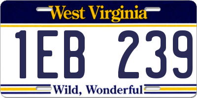WV license plate 1EB239