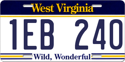 WV license plate 1EB240