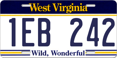 WV license plate 1EB242