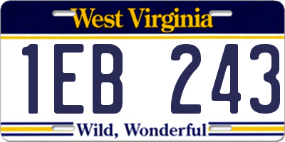 WV license plate 1EB243