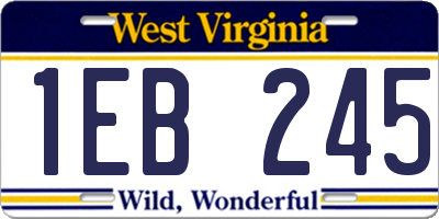 WV license plate 1EB245