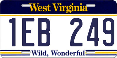 WV license plate 1EB249