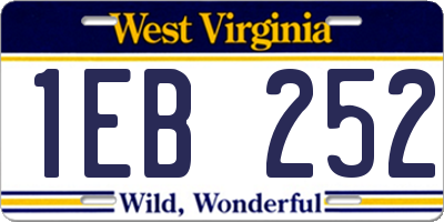 WV license plate 1EB252