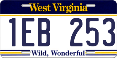 WV license plate 1EB253