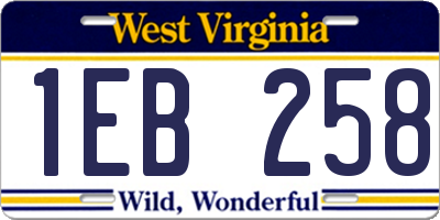 WV license plate 1EB258