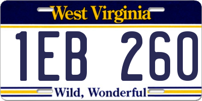 WV license plate 1EB260