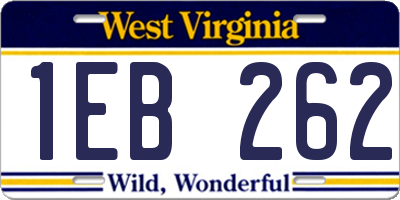 WV license plate 1EB262