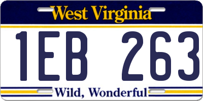 WV license plate 1EB263