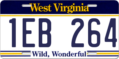 WV license plate 1EB264