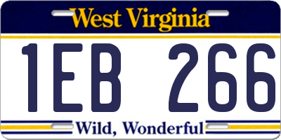 WV license plate 1EB266