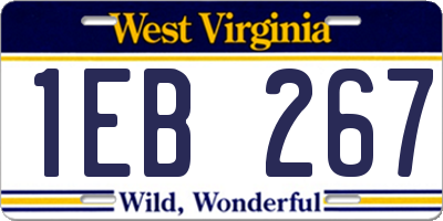 WV license plate 1EB267