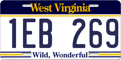 WV license plate 1EB269