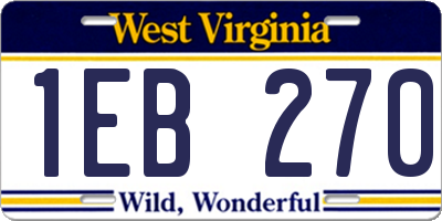 WV license plate 1EB270