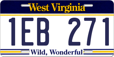 WV license plate 1EB271