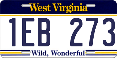 WV license plate 1EB273