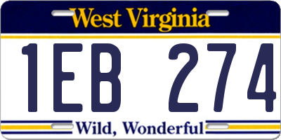 WV license plate 1EB274