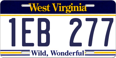 WV license plate 1EB277