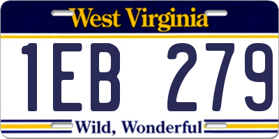 WV license plate 1EB279