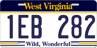WV license plate 1EB282