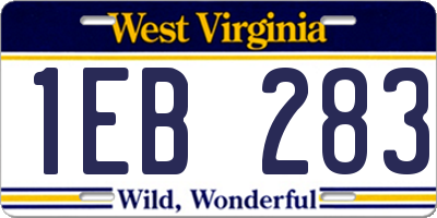 WV license plate 1EB283
