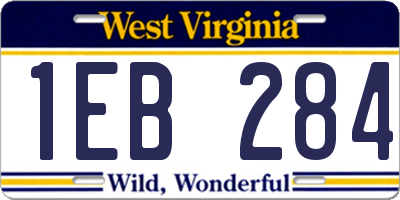 WV license plate 1EB284