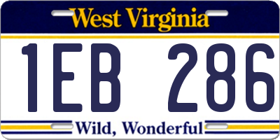 WV license plate 1EB286