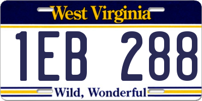 WV license plate 1EB288