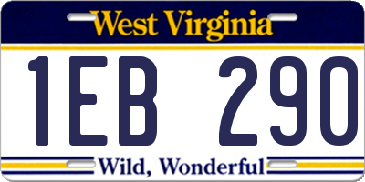 WV license plate 1EB290