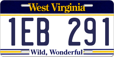 WV license plate 1EB291