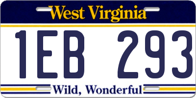 WV license plate 1EB293