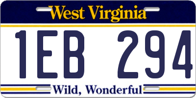 WV license plate 1EB294