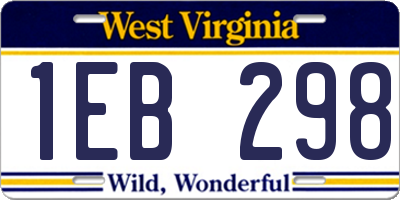 WV license plate 1EB298