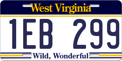 WV license plate 1EB299