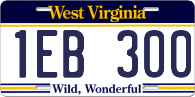WV license plate 1EB300