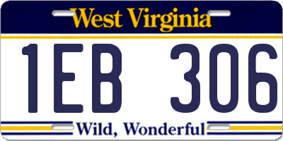 WV license plate 1EB306