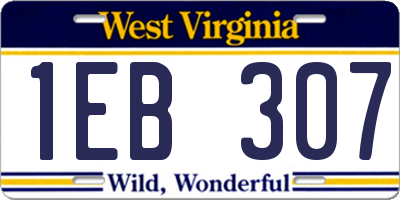 WV license plate 1EB307