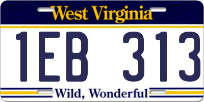 WV license plate 1EB313