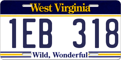 WV license plate 1EB318
