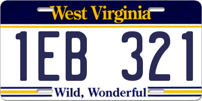 WV license plate 1EB321
