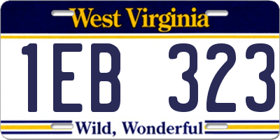 WV license plate 1EB323