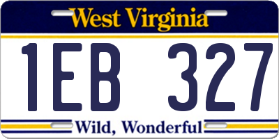 WV license plate 1EB327